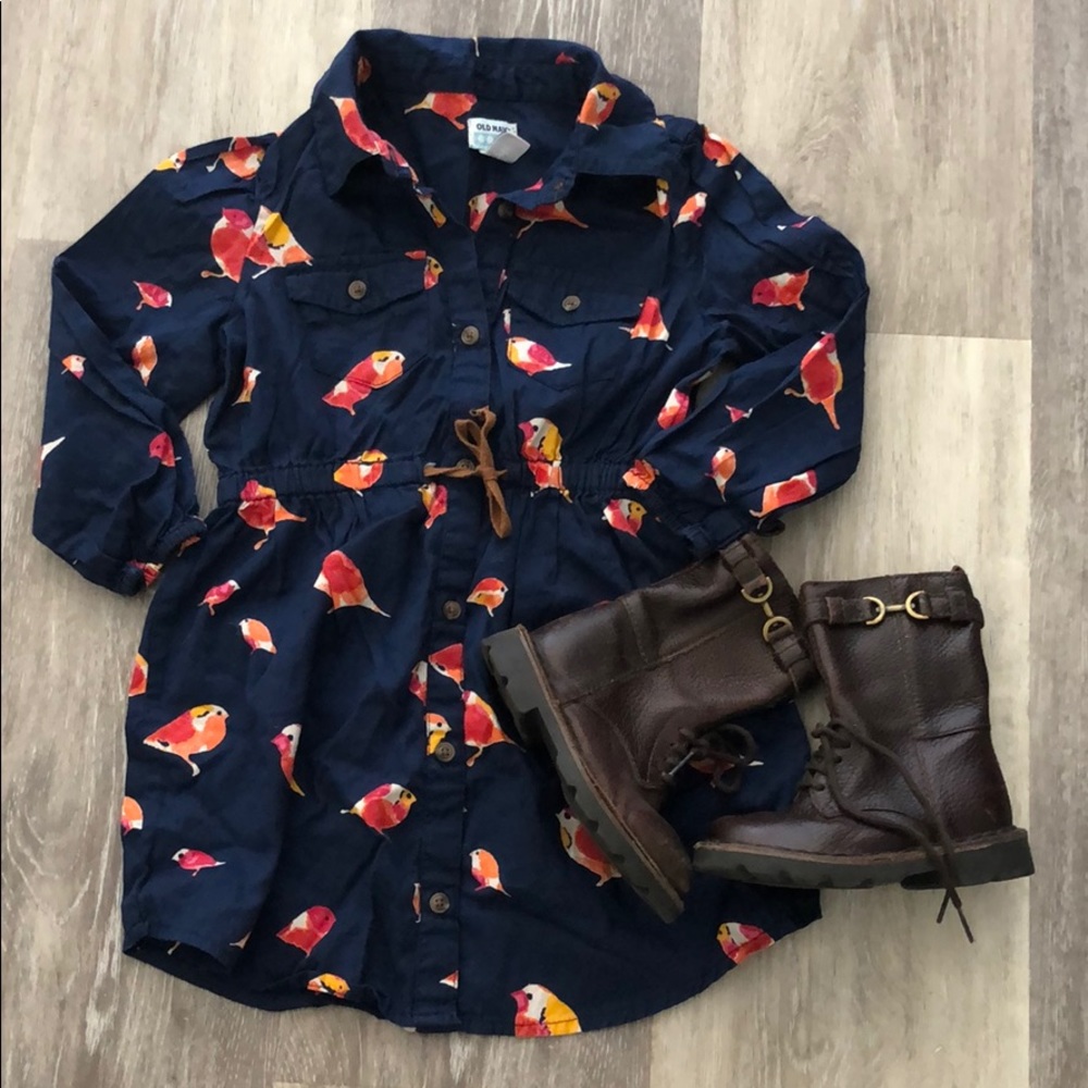 Old Navy Bird Dress and Gap boots